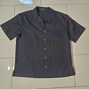 PORT AUTHORITY CASUAL SHIRT BLACK SORT SLEEVE POLY/RAYON SIZE M